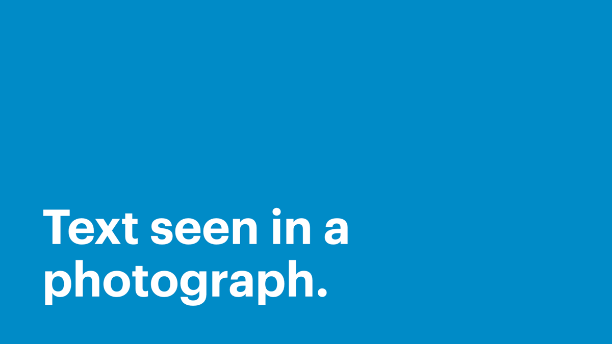 Text seen in a photograph.
