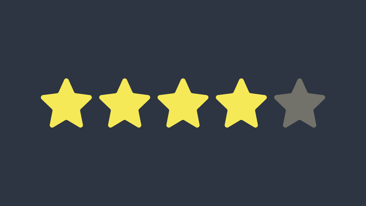 Sample image of five stars, with the first four highlighted.