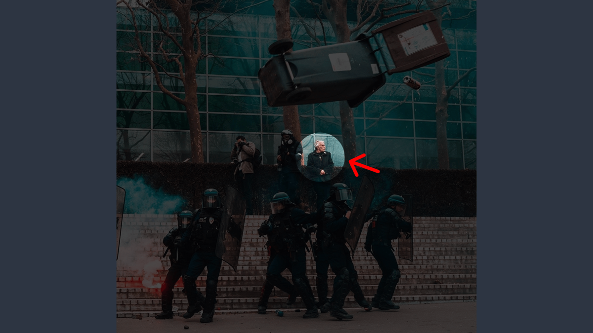 The same image highlighting a guy in the background.