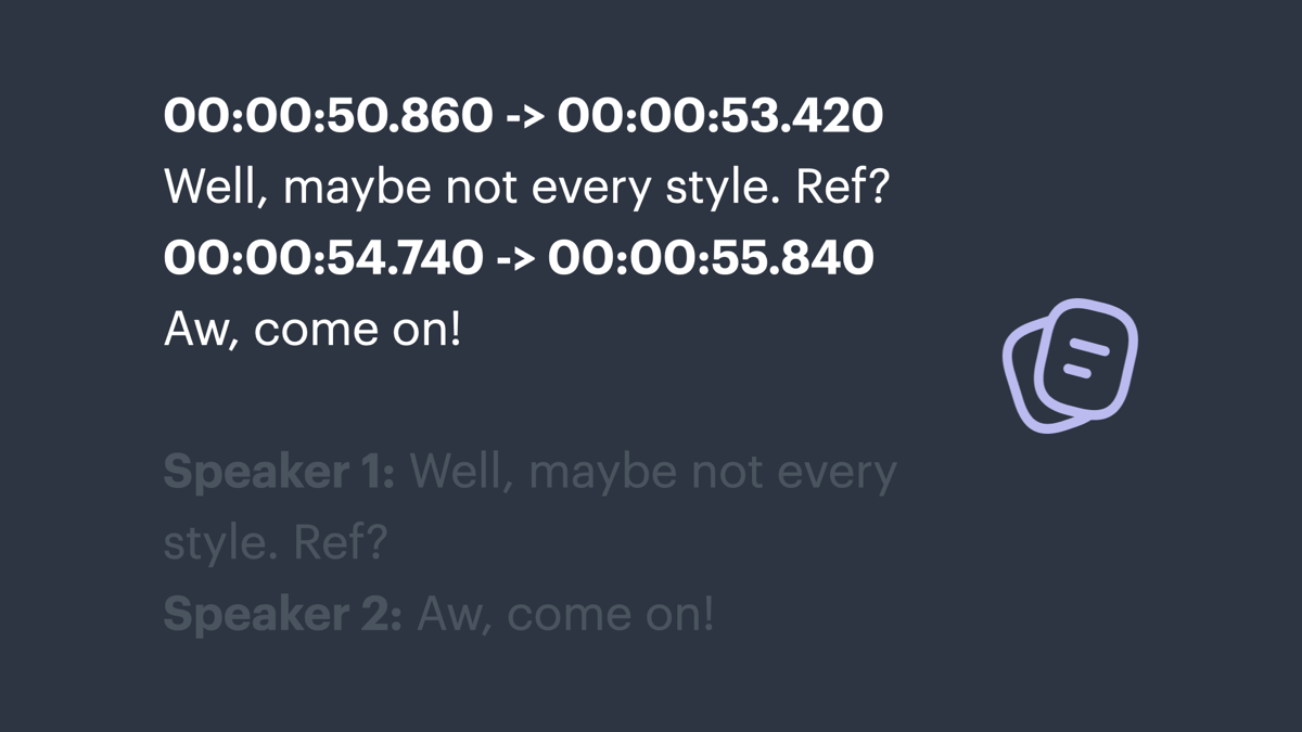 Transcript segment with timestamps.